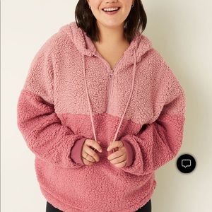 PINK Victoria’s Secret XL Sherpa pull over hoodie, pink!